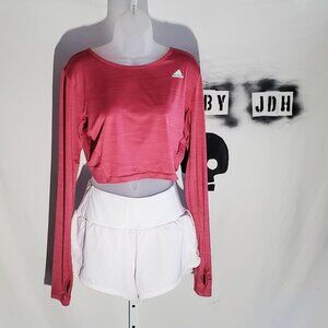 Adidas Aeroready Long Sleeve Crop Top Sz L